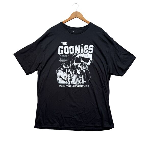 The Goonies Adult T Shirt Join the Adventure Poster Pic 80s Black Adult Tee 2XL - Picture 1 of 4